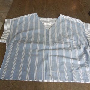 Madewell Crinkle Cotton Boxy top in Mixed Stripe